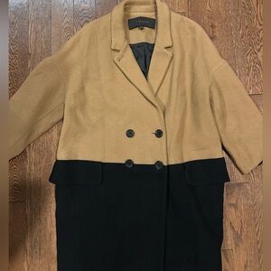 Coach Tan and Black Pea Coat